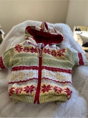 Vintage SMALL WONDERS 0/3 mo. Infant Green Sweater w/fleece lining
